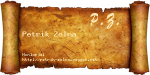 Petrik Zolna névjegykártya